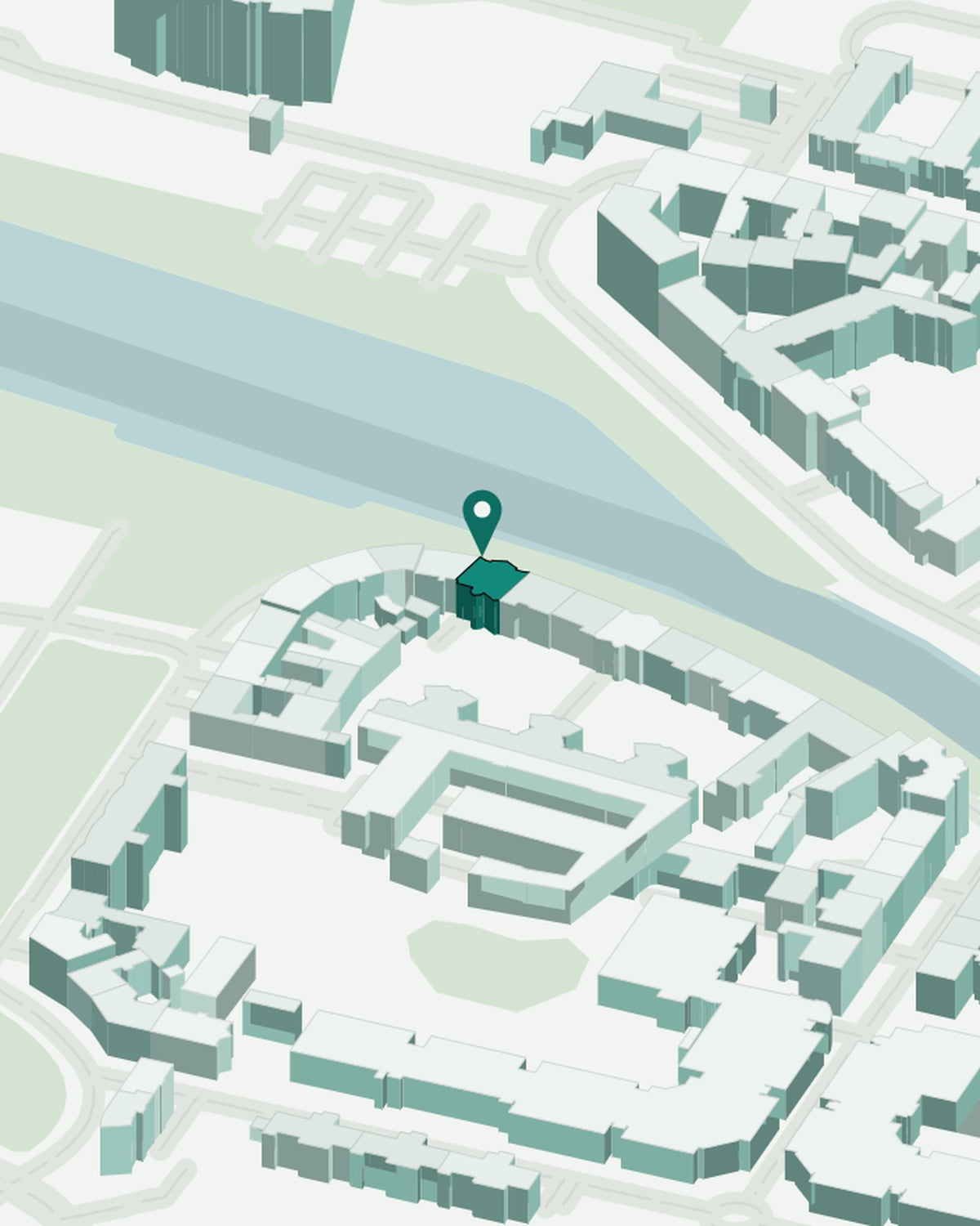 Isoville Edition, close-up of the isometric render made from real city data