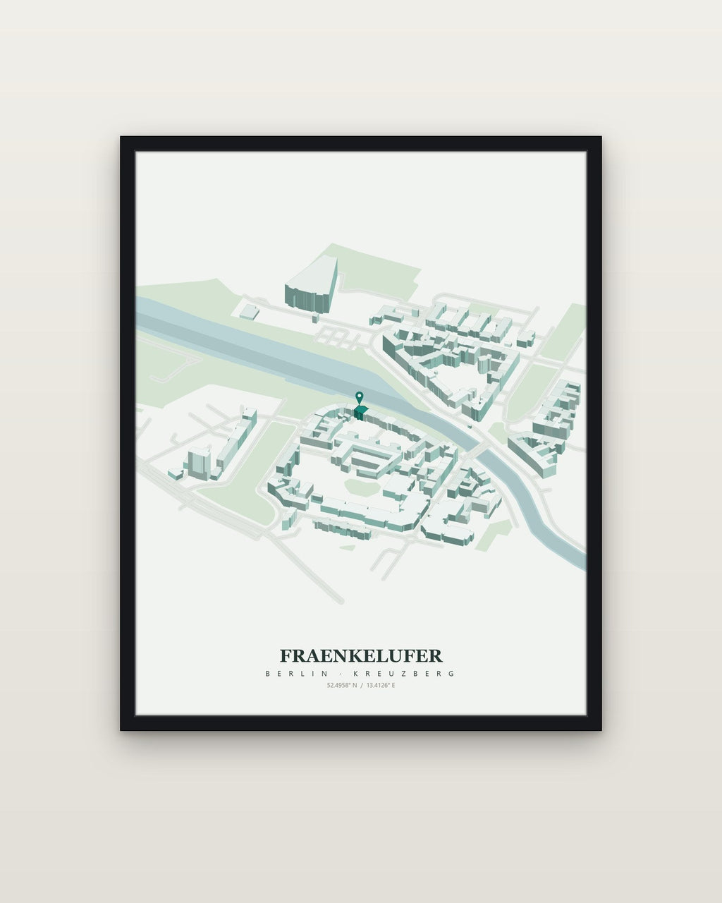 Isoville Edition in a black wooden frame