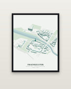 Isoville Edition in a black wooden frame