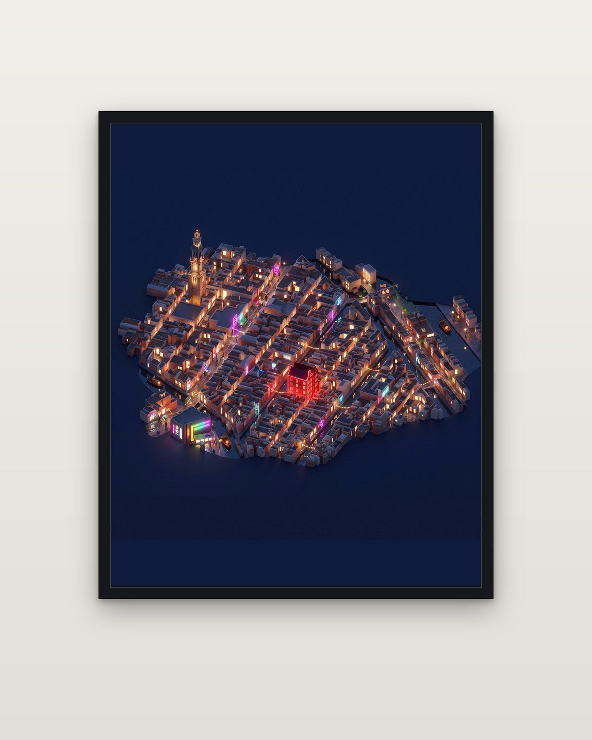 Neon Nights – Black wooden frame