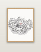 Line Art – Oak wooden frame