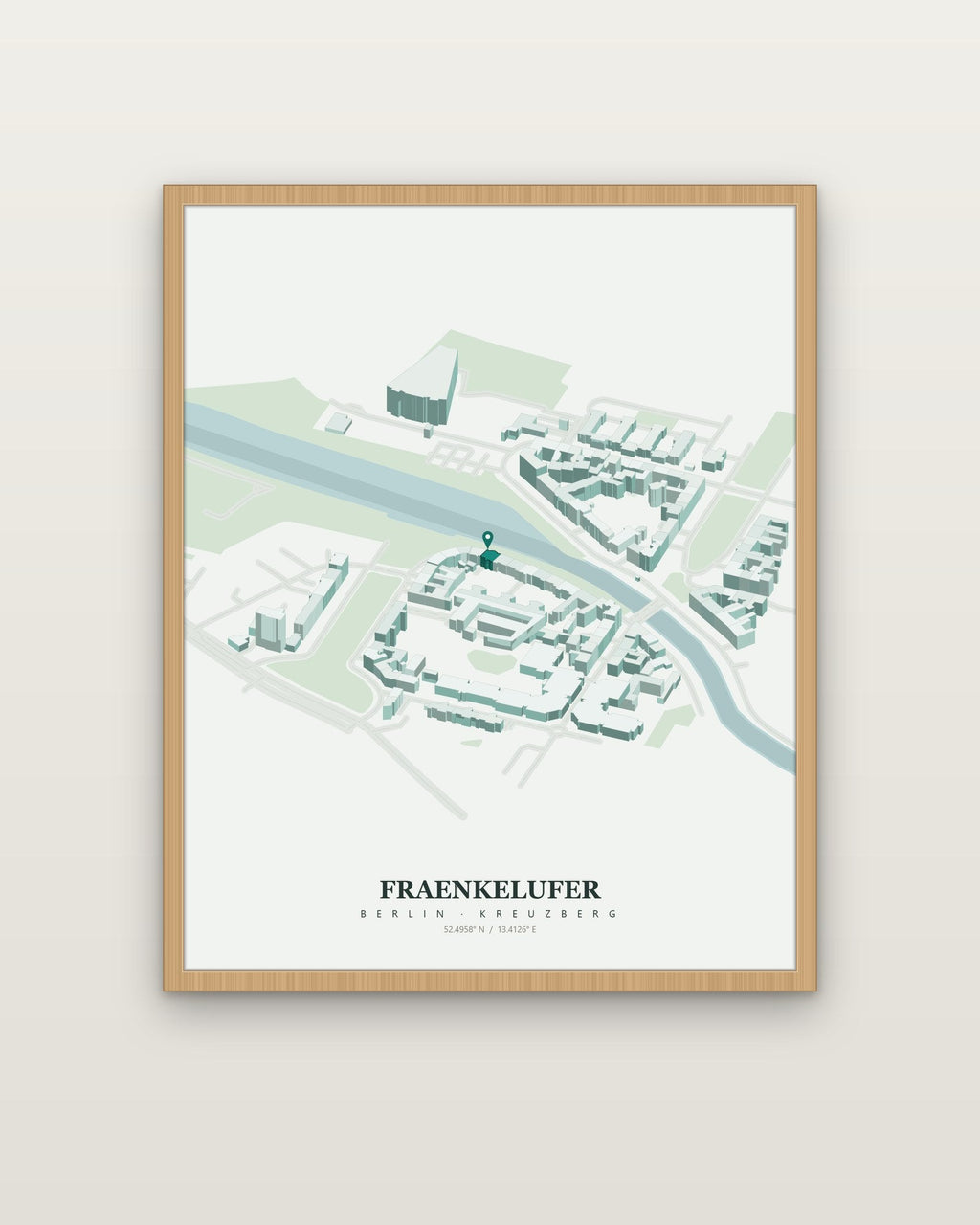 Isoville Edition in an oak wooden frame