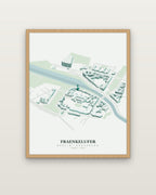 Isoville Edition in an oak wooden frame