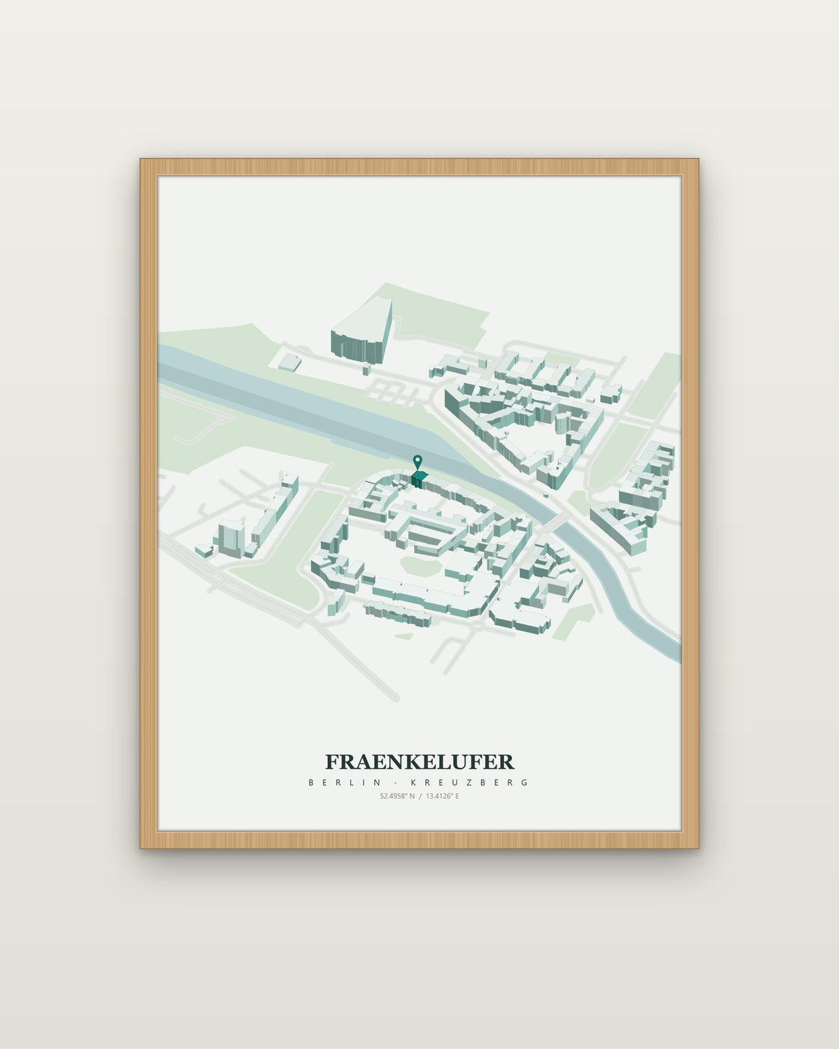 Isoville Edition in an oak wooden frame
