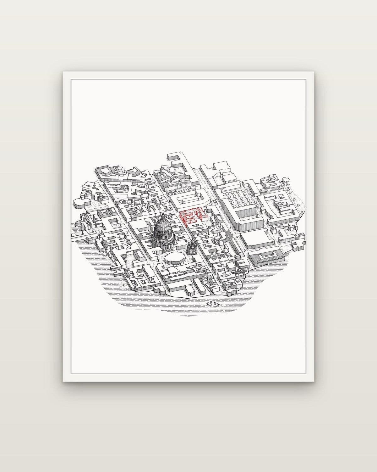 Line Art – White wooden frame