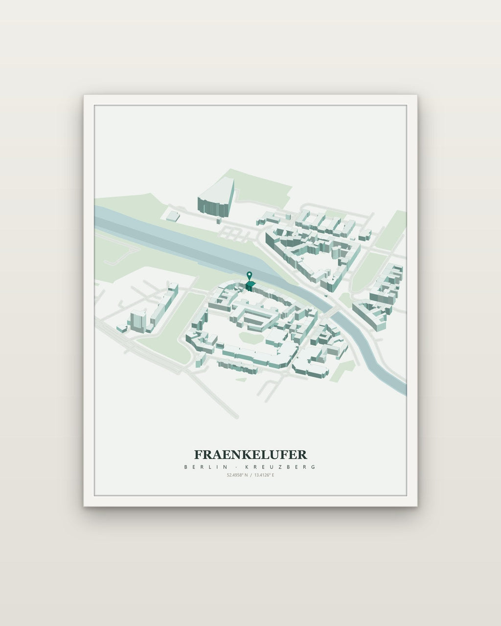 Isoville Edition in a white wooden frame