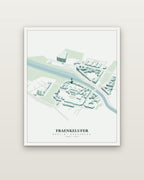 Isoville Edition in a white wooden frame