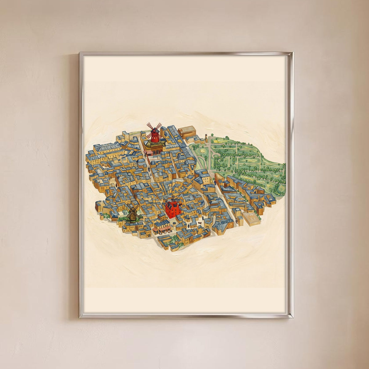 Isoville Edition, personalised isometric city print, framed in an interior